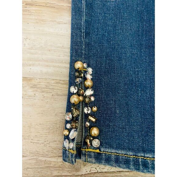 Joe’s Jeans Icon Mid Rise Skinny Ankle Rhinestone Accents Women’s Sz 26” Waist - Picture 3 of 6